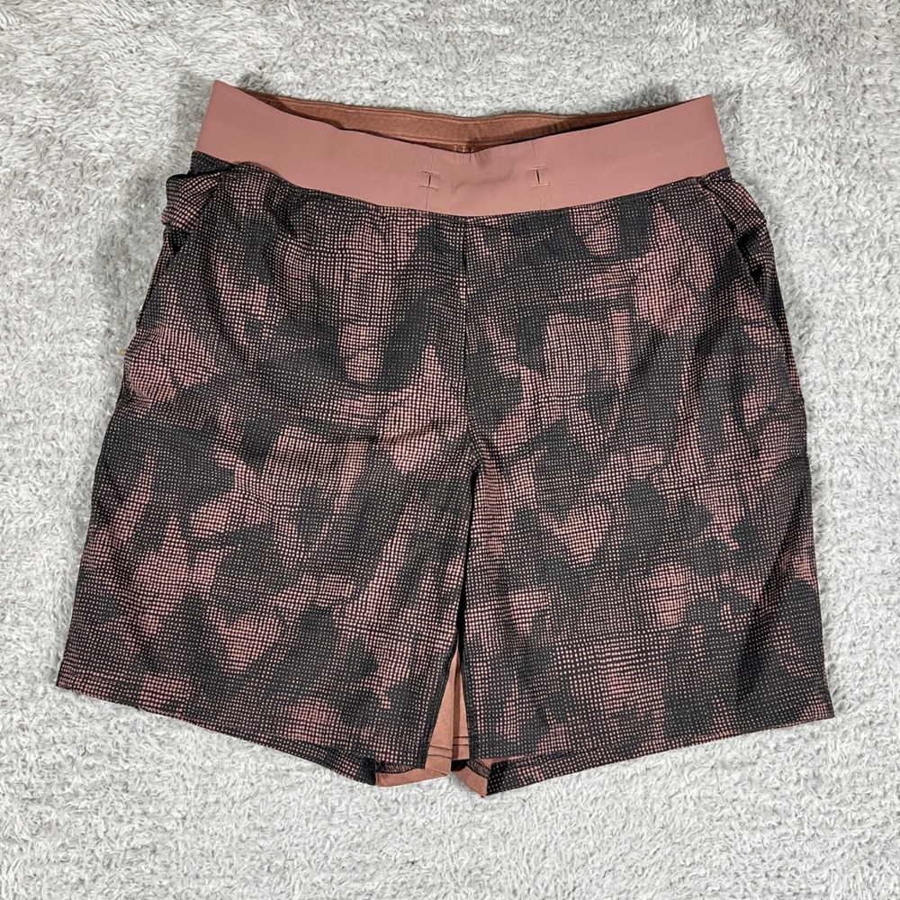 Lululemon Pace Breaker Shorts Mens Medium Brown Mauve Dot Camo 7 Inch Liner